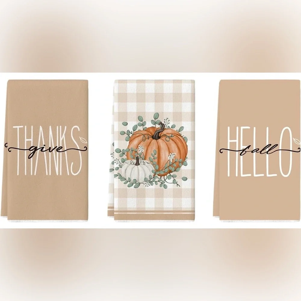 Fall Themed Kitchen Towels Set